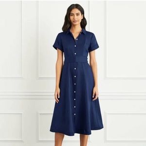 Medium Hill House linen blue Lily dress